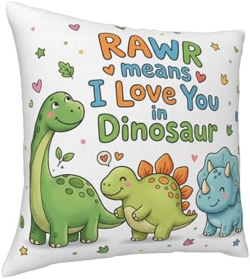 Cute Dinosaur Throw Pillow Cover
