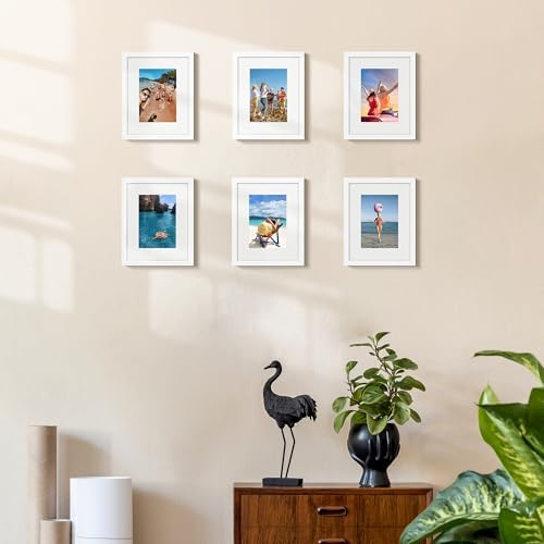upsimples 8x10 Picture Frame, Gallery Glass Photo Frames, 3Pcs, White