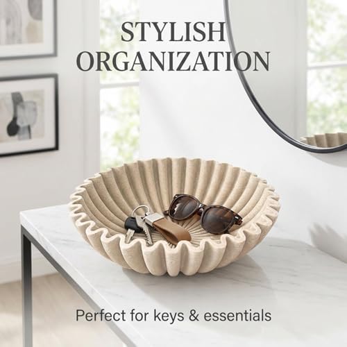 OAKOA Large Decorative Bowl for Home Decor - Key Bowl for Entryway Table