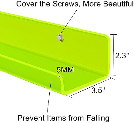 ROYALITA 2-Pack Acrylic Shelves Wall Mounted, 24 Inch Floating Shelves
