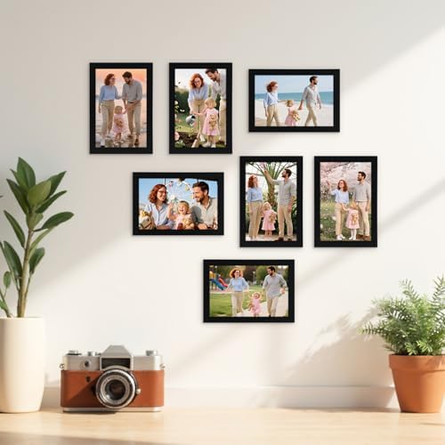 Giftgarden 4x6 Picture Frame Black Set of 16, Lightweight 4 by 6 Photo Frames Bulk for Family, Office, Living room Wall Hanging and Tabletop Display