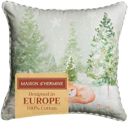 Maison d' Hermine Throw Pillow Covers 100% Cotton (18" x 18" - Pack of 1)