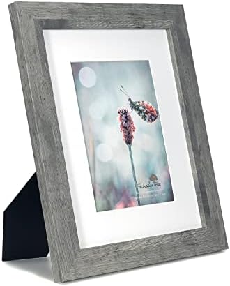 Grey 8x10 Picture Frame with Mat,Display 8x10 without Mat or 5x7 with Mat