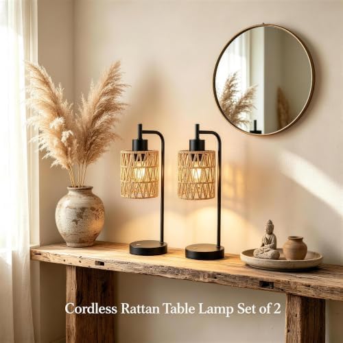 Rechargeable Outdoor Patio Table Lamps, Cordless, Set of 2