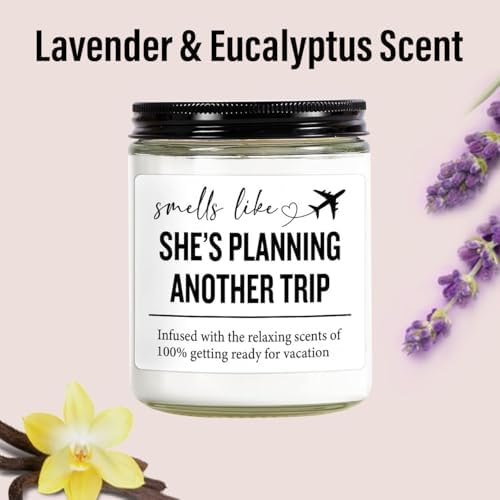 Travel Gifts for Women – 7OZ Scented Candle & Makeup Bag | Mothers Day, Unique Gift for Women, Relaxing Aromatherapy, Stylish Cosmetic Bag for Travelers, Travel Gifts