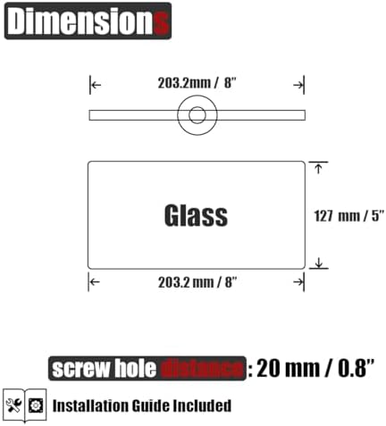 JQK Bathroom Glass Shelf, Tempered Glass Shower Storage 8 by 5 inches, 304 Stainless Steel Brushed Finish Wall Mount, TGS101L8-BN