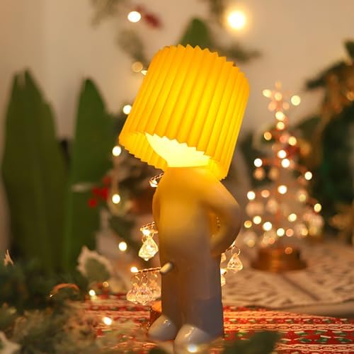 Dad Gifts Shy Man Lamp-Creative Gag Funny Night Light LED Plug-in Table Lamp,Day Birthday White Elephant Novelty Gifts for Men Women Christmas Valentines Day Him Her(Yellow)