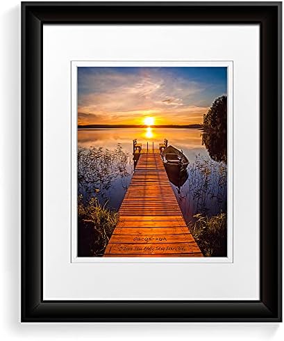 A&T ARTWORK Love You Every Step Every Day Photo Prints Gift Couple's Names and the Date Gift for Anniversary,Valentine's day,Wedding 14x11 inches & D-Mats UNFRAMED