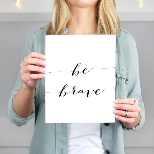DREAM BIG PRINTABLES Be Kind Be Brave Be You Art Prints (Set of 3) - Unframed - 8x10 Inspirational Motivational Office Wall Art