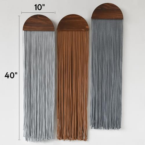 3Pcs Macrame Wall Hanging Handmade Boho Decor Yarn Craftsmanship 10"W*40"L