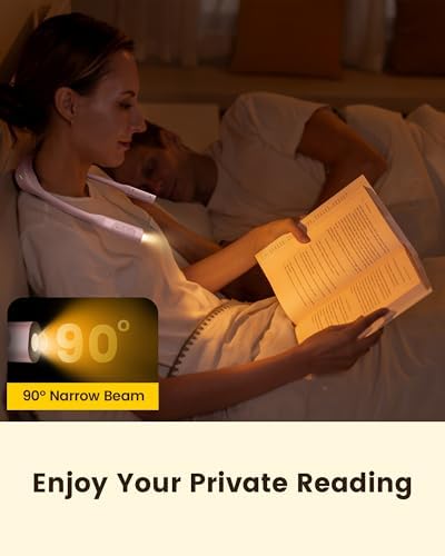 Glocusent Neck Book Light, Rechargeable Neck Lights for Crafts Reading