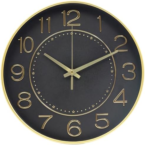 HZDHCLH 12 Inch Modern Wall Clock Battery Operated Silent Non Ticking