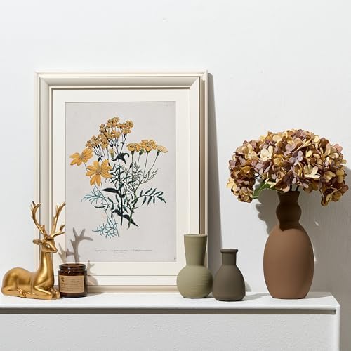 Ceramic Vase Set of 3, Nordic Minimalist Multicolor Vases Home Decor, Rustic Farmhouse Decor Pottery Vases for Bouquet Pampas Grass Dried Fresh Flowers, Living Room, Entryway Mantel, Bedroom, Kitchen
