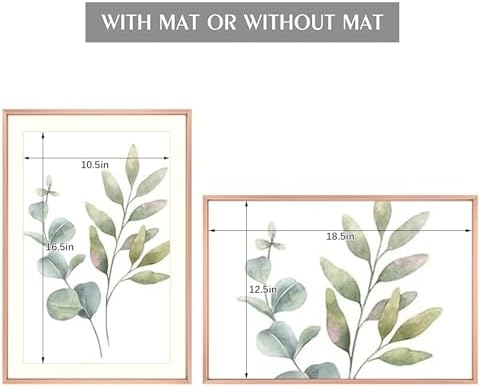 Golden State Art 13x19 Rose Gold Aluminum Frame, Real Glass, Mat Fits 11x17