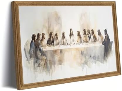 Fantasy Artists The Last Supper Christian Wall Art – Sacred Biblical Scene of Jesus and the Twelve Apostles, Reverent Religious Artwork for Church, Prayer Room & Faith-Centered Home,12W X 16H
