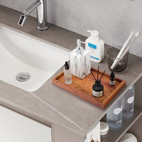 Real Natural Marble Tray for Bathroom, Vanity, Kitchen Counter & Desktop