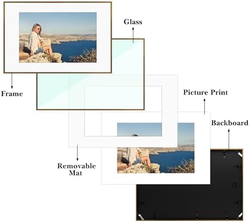 Frametory 12 Pack 16x24 Aluminum Frame with Mat for 12x18 Photo, Bronze
