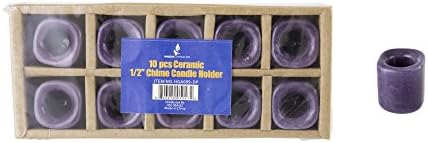 Mega Candles 10 pcs Dark Purple Ceramic Chime Ritual Spell Candle Holders, Great for Casting Chimes, Rituals, Spells, Vigil, Witchcraft, Wiccan Supplies & More