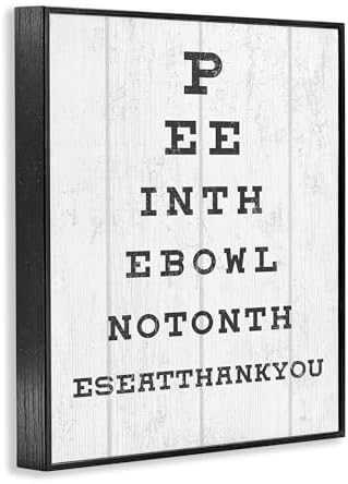 Humor Bathroom Eye Chart, 11 x 14 Inch Framed Giclée Print | Stupell Industries · By Lil' Rue · Ready to hang · Easy gift for bath or laundry · Made in USA