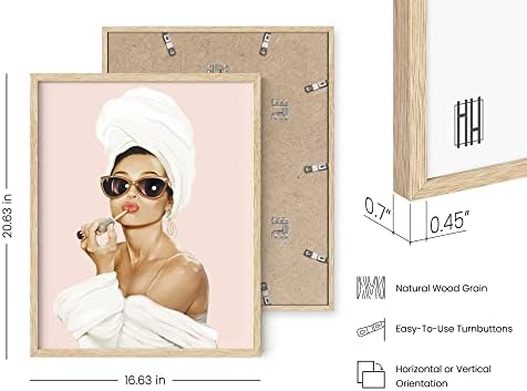HAUS AND HUES Famous Female Wall Art and Wall Decor - Hollywood Artist Pictures for Wall, Vanity Room Poster (Beige Frame, 16x20)