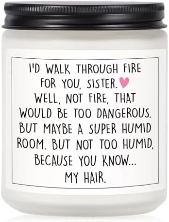 Petalsun Funny Sister Gifts, Sister Birthday Gifts, Lavender Scented Candle