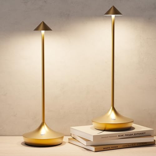Cordless Rechargeable Table Lamp, Long-Lasting 60-Hr Battery, Dimmable LED