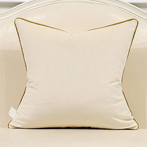 Avigers Throw Pillow Cover 20 x 20 Inch, White，Gold, Velvet, Hidden Zipper