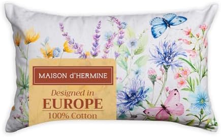 Maison d' Hermine Throw Pillow Covers 100% Cotton (12" x 20" - Pack of 1)