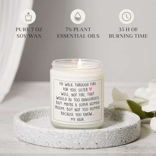 Petalsun Funny Sister Gifts, Sister Birthday Gifts, Lavender Scented Candle
