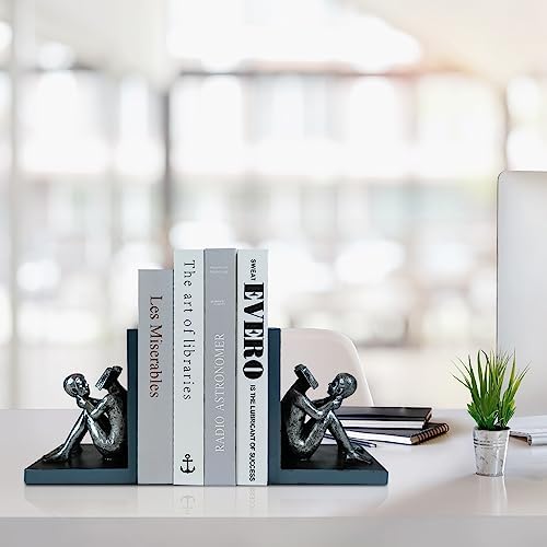 LIFFY Decorative Book Ends,7" Heavy Duty Non-Skid Bookends for Shelves,Unique Indoor Home Decor Book Holder Ornaments for Home,Office,Living Room,Bedroom