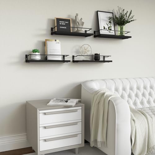 RICHER HOUSE Floating Shelves Bathroom, Small Wall Shelf Over Toilet 4 Set