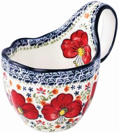 ALMA Soup Bowl With Handle,16oz Handpainted Floral Soup Mug Microwave Safe