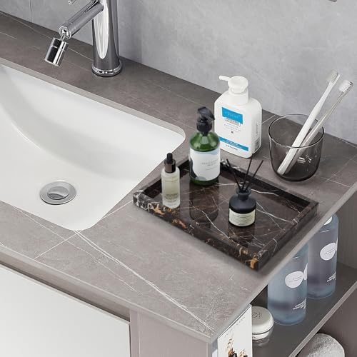 Real Natural Marble Tray for Bathroom, Vanity, Kitchen Counter & Desktop