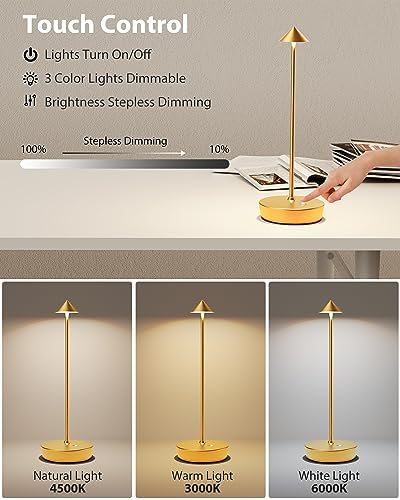 Cordless Table Lights 6000mAh Rechargeable Battery Outdoor LED Desk Lamp