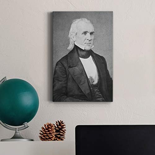 Renditions Gallery James K. Polk Presidental Portrait Wall Art, Premium Gallery Wrapped Canvas Decor, Ready to Hang, 27 in H x 16 in W, Made in America Print