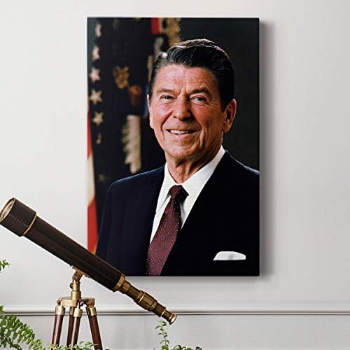 Renditions Gallery Ronald Reagan Presidental Portrait Wall Art, Premium Gallery Wrapped Canvas Decor, Ready to Hang, 36 in H x 24 in W, Made in America Print