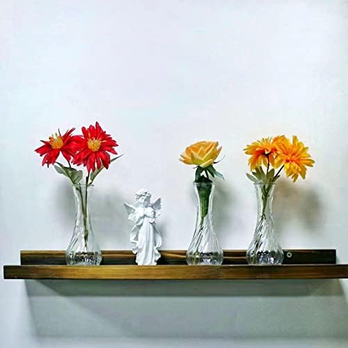 Sandraheer 8 Pack Clear Glass Bud Vases 6 Inch Vintage | Ideal for Flowers Centerpieces Wedding Home Table Decorations Vintage Clear Glass Vases Bulk Set