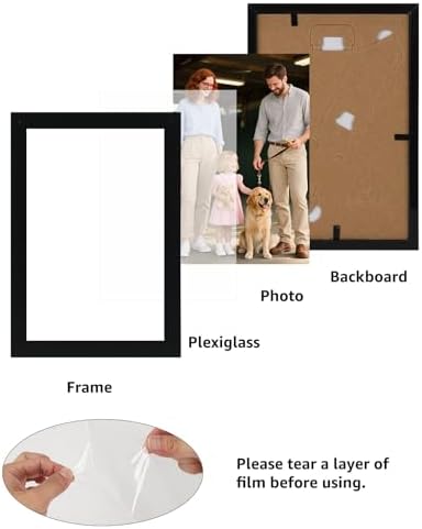 Giftgarden 4x6 Picture Frame Black Set of 16, Lightweight 4 by 6 Photo Frames Bulk for Family, Office, Living room Wall Hanging and Tabletop Display