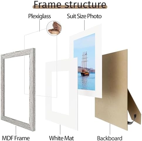 Picrit 11x14 Picture Frame Set of 12, Gallery Wall Frames, Country Gray