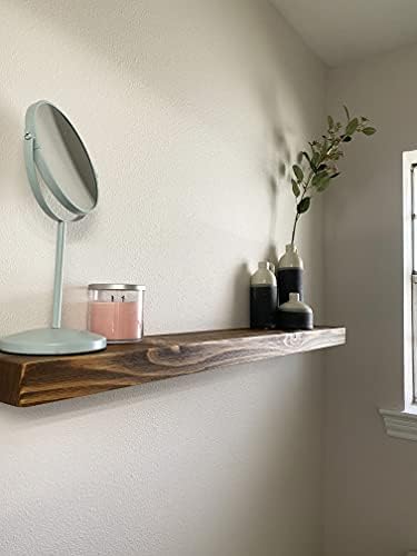 joelsantiques 36 Inch Wooden Floating Shelves for Wall -36x6x2 in -Made of Natural Wood - Long Heavy Duty Rustic Wall Shelves for Bedroom - Laundry Floating Storage, Kitchen Shelf -Medium Brown