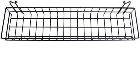 Kaforise Hanging Basket for Wire Wall Grid Panel, Multi-Function Wall Storage and Display Basket, Medium Size, Black Painted