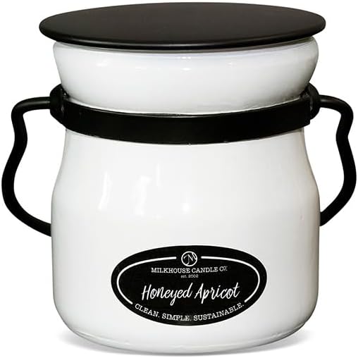 Milkhouse Honeyed Apricot Soy Candle, 5 oz Cream Jar, 35+ Hr Burn