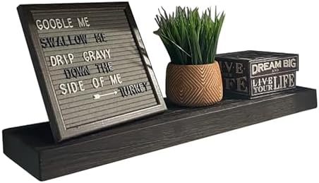 joelsantiques 36 inch Wooden Floating Shelves for Wall - 36x6x2 in, High End Solid Natural Wood, Heavy Duty Bracket, Wall Mounted for Bathroom, Living Room, Bedroom, Office Floating Storage - Mocha