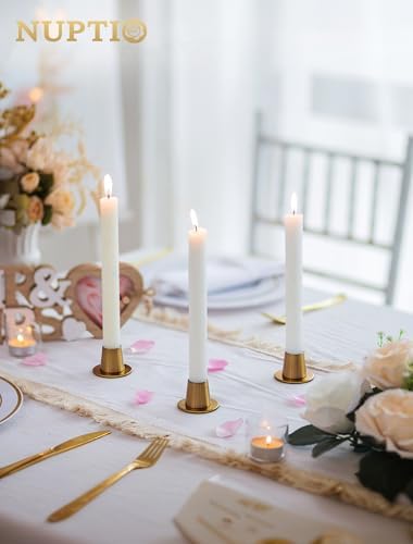 NUPTIO Gold Candlestick Holders Set of 12, Small
