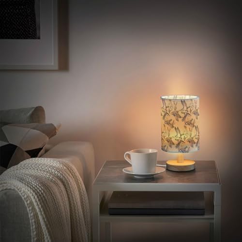 ALAZA Watercolor Duck Mallard Decor Bedside Table Lamp with USB Port for Bedroom Nightstand Office Desk LED Bulb Included