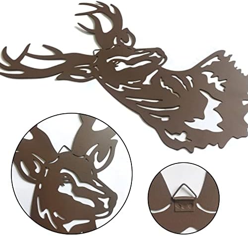 Metal Deer Wall Art,Rustic Deer Head Wall Decor Sculptures for Living Room