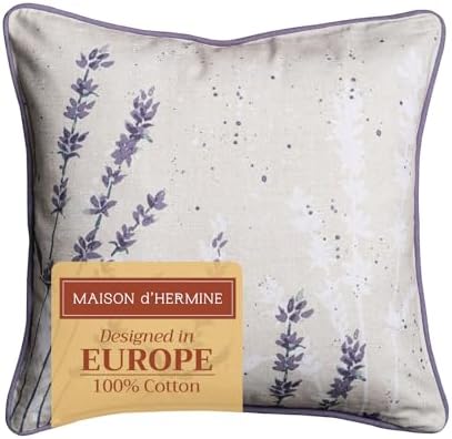 Maison d' Hermine Throw Pillow Covers 100% Cotton (20" x 20" - Pack of 1)