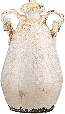 Isabella 28" Tall Table Lamp Ivory Rustic Jar Handle Ceramic Milk