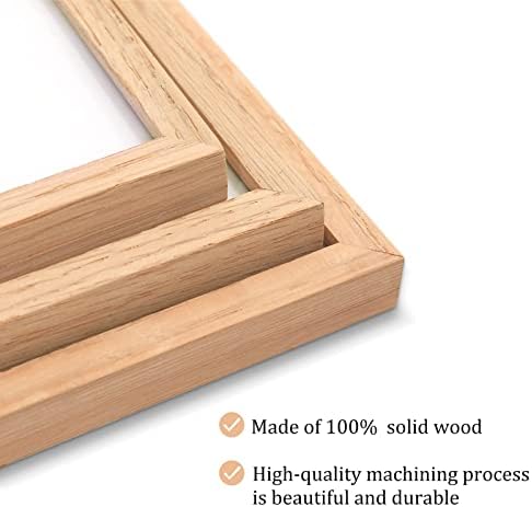 ATOBART 8x10 Picture Frame Set of 2, Solid Oak Wood Picture Frames for Wall and Tabletop, Clear Plexiglass, Horizontal or Vertical, Display 8x10 Photos without Mat, Modern Family Living Room Decor