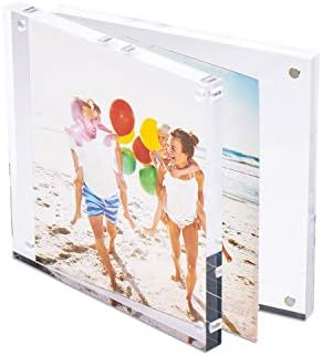 TWING 4x4 Acrylic Frame 2 Pack,20MM Thicker Frameless Clear Picture Frames